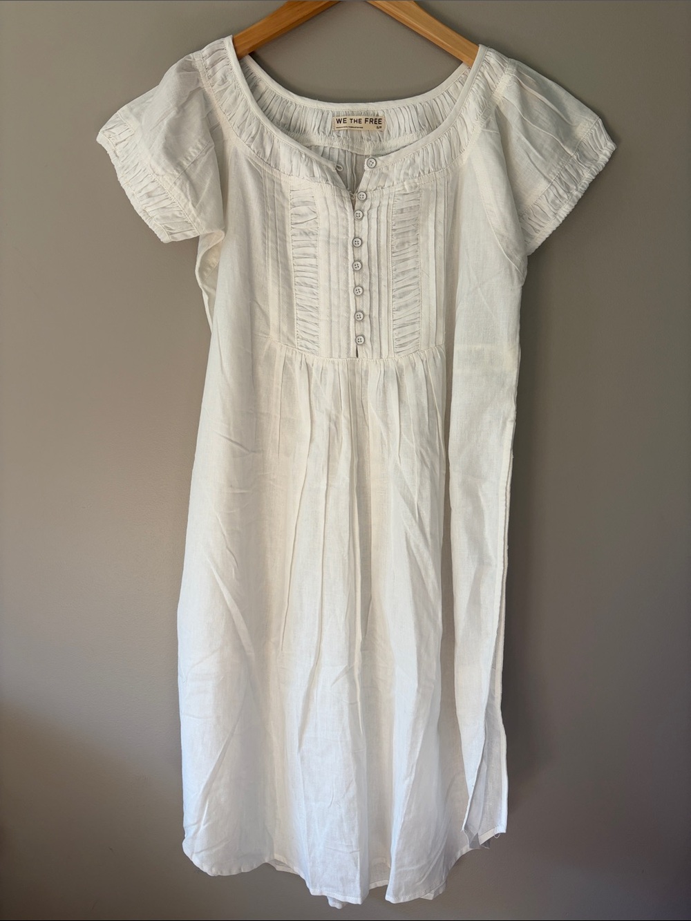 We the Free Free People Fayre Midi Top Clean Ivory Small Boho Cottage Coastal